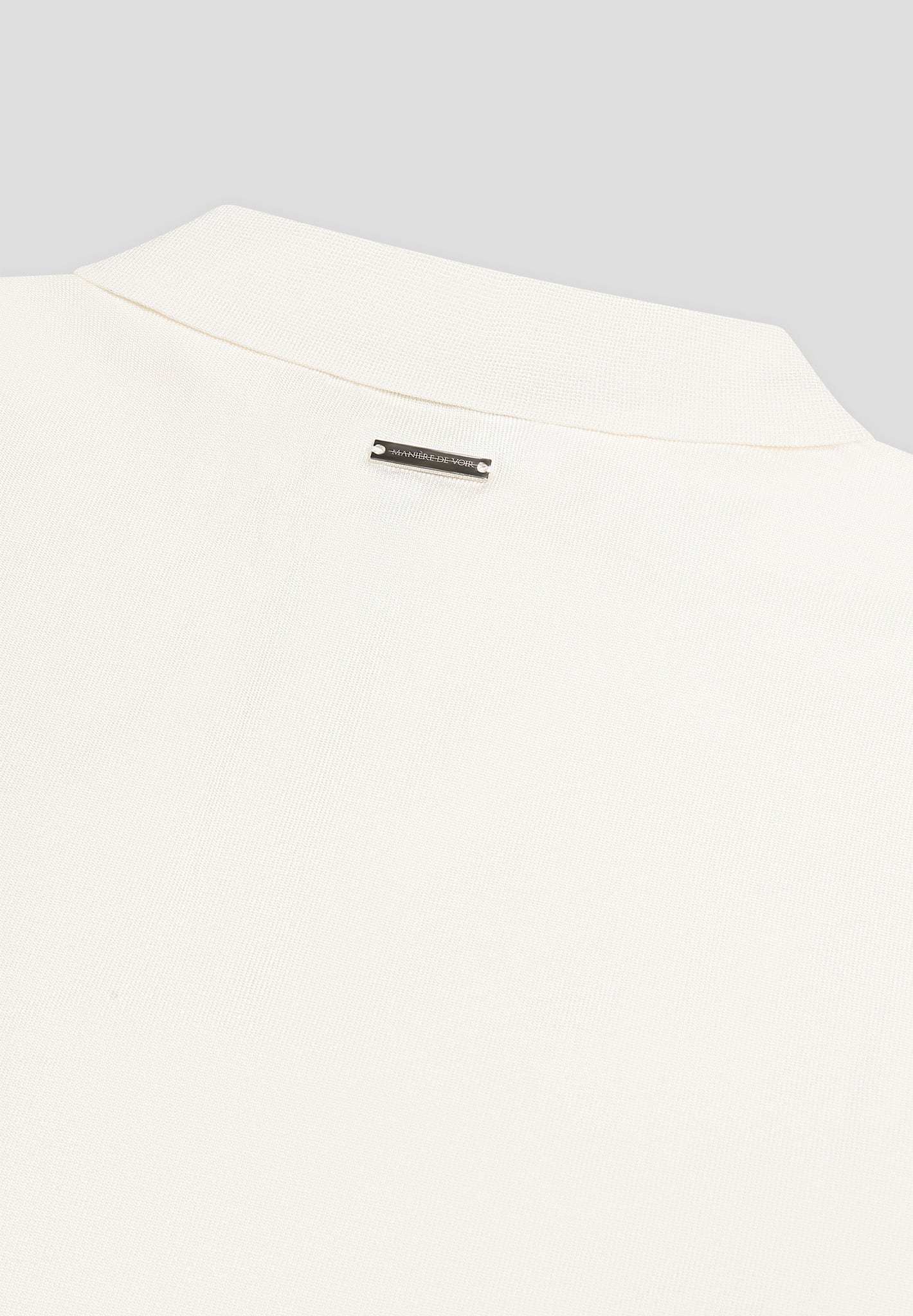 Luxe Polo Top With Zip - Off White