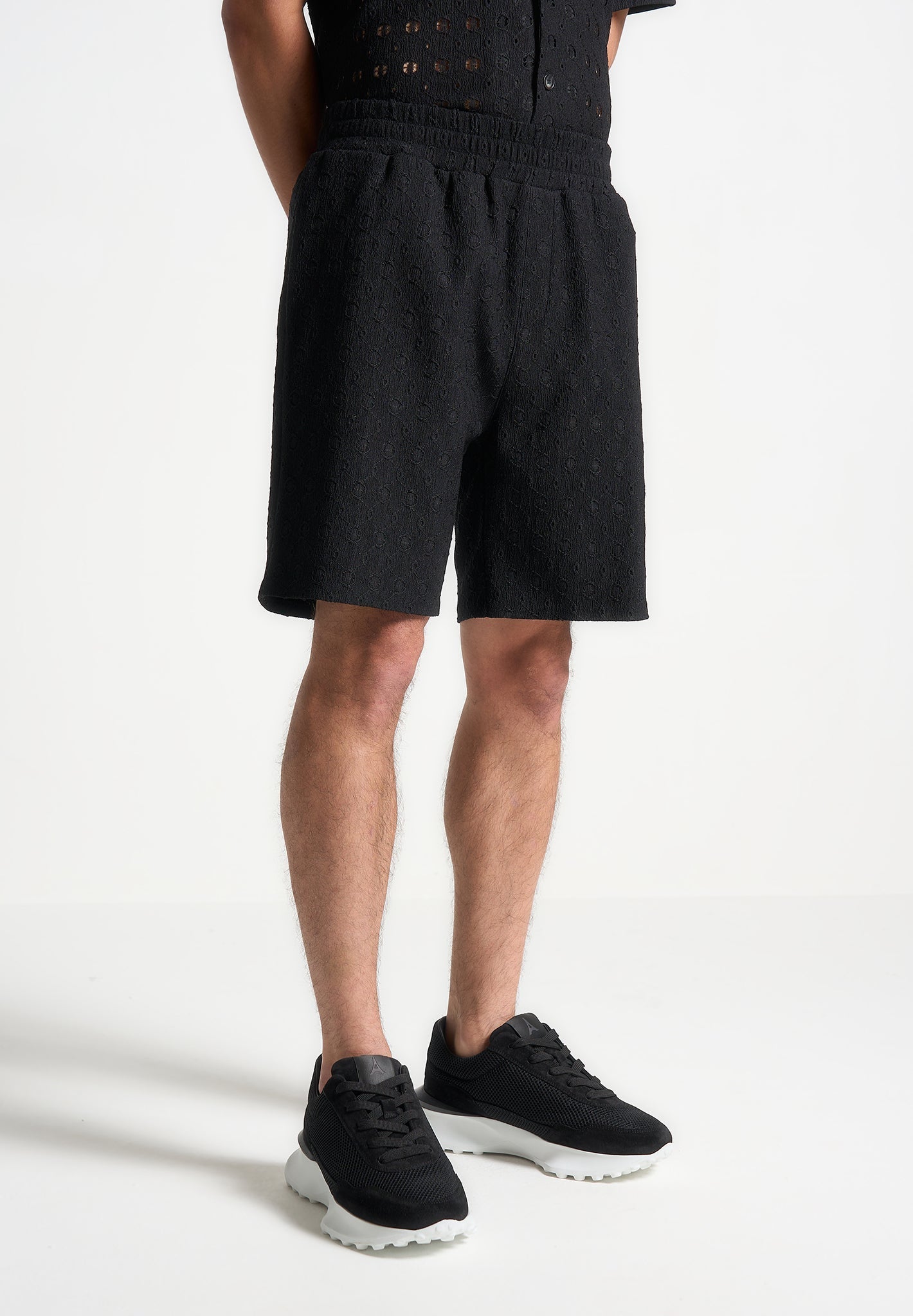 Textured Shorts - Black