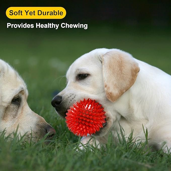 VITEVER 3.5” Squeaky Dog Toy Balls (6 Colors) Puppy Chew Toys for Teething - Image 2