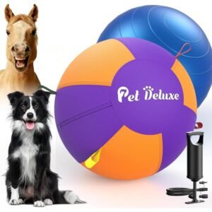 Pet Deluxe 25 inch Herding Ball for Large Dogs Durable Interactive Herding Toy with Fast 2.5-Min Pump & Carry Handles